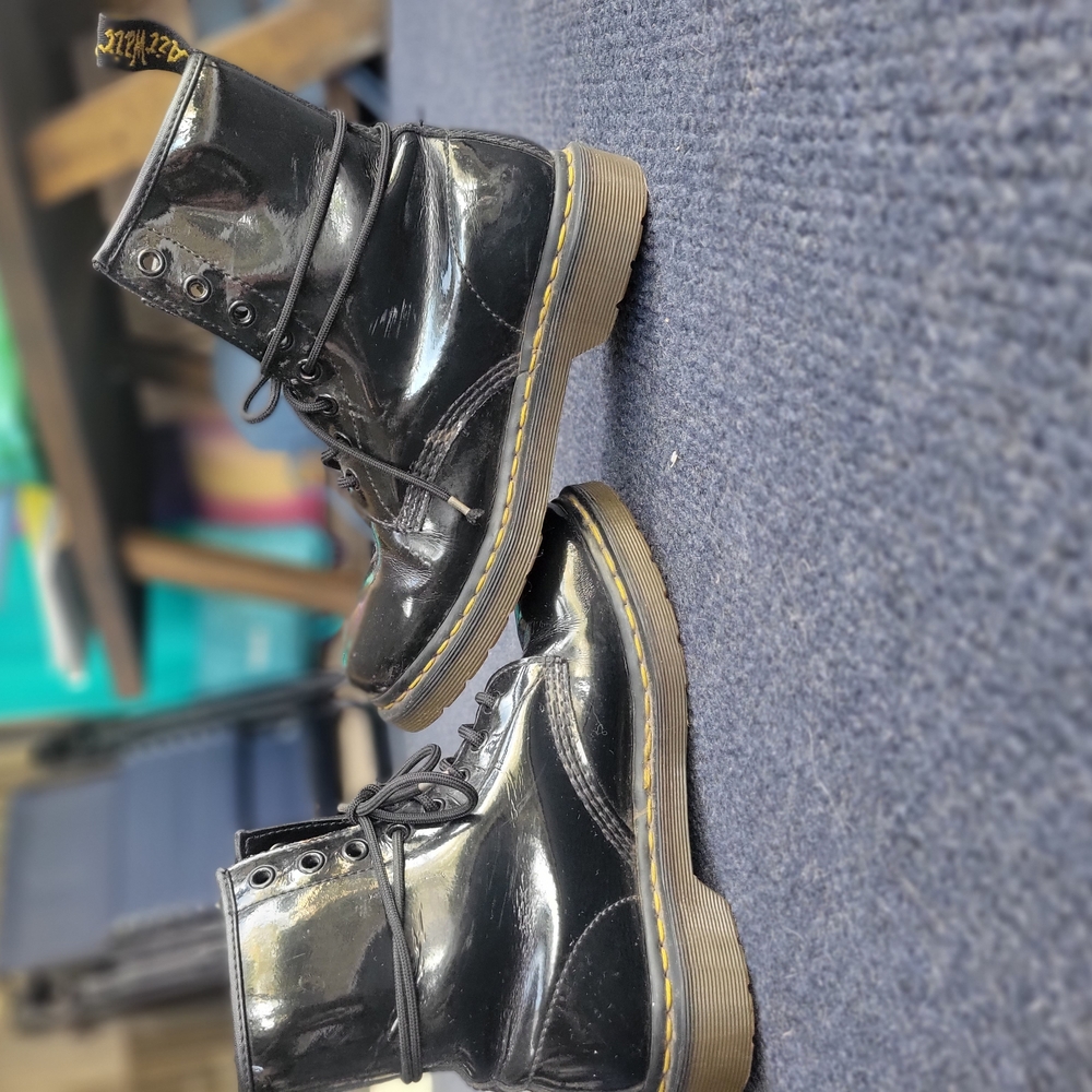 Black Patent Leather Boots